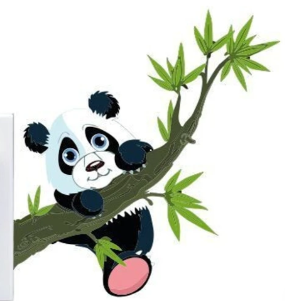 Transparent Panda Stickers for Wall switches (Pack of 8)
