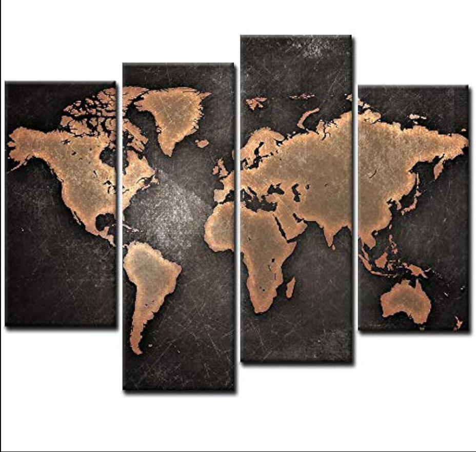 Vintagae look World Map Split Poster 4