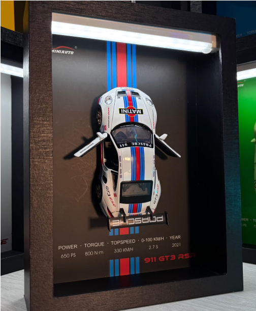 3D CAR FRAMES WITH DIECASAT MODEL-Porsche, BMW, Mercedez, Lambo, etc