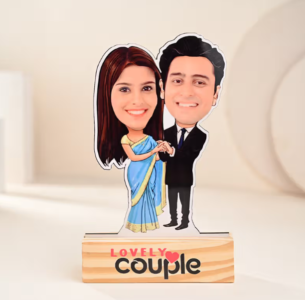 Customisable Couple Miniature on wooden Block for some one special 