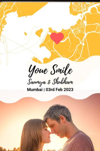 Map Our Love Frame for Couple A4 SIZE with options of your preferred Frame design 