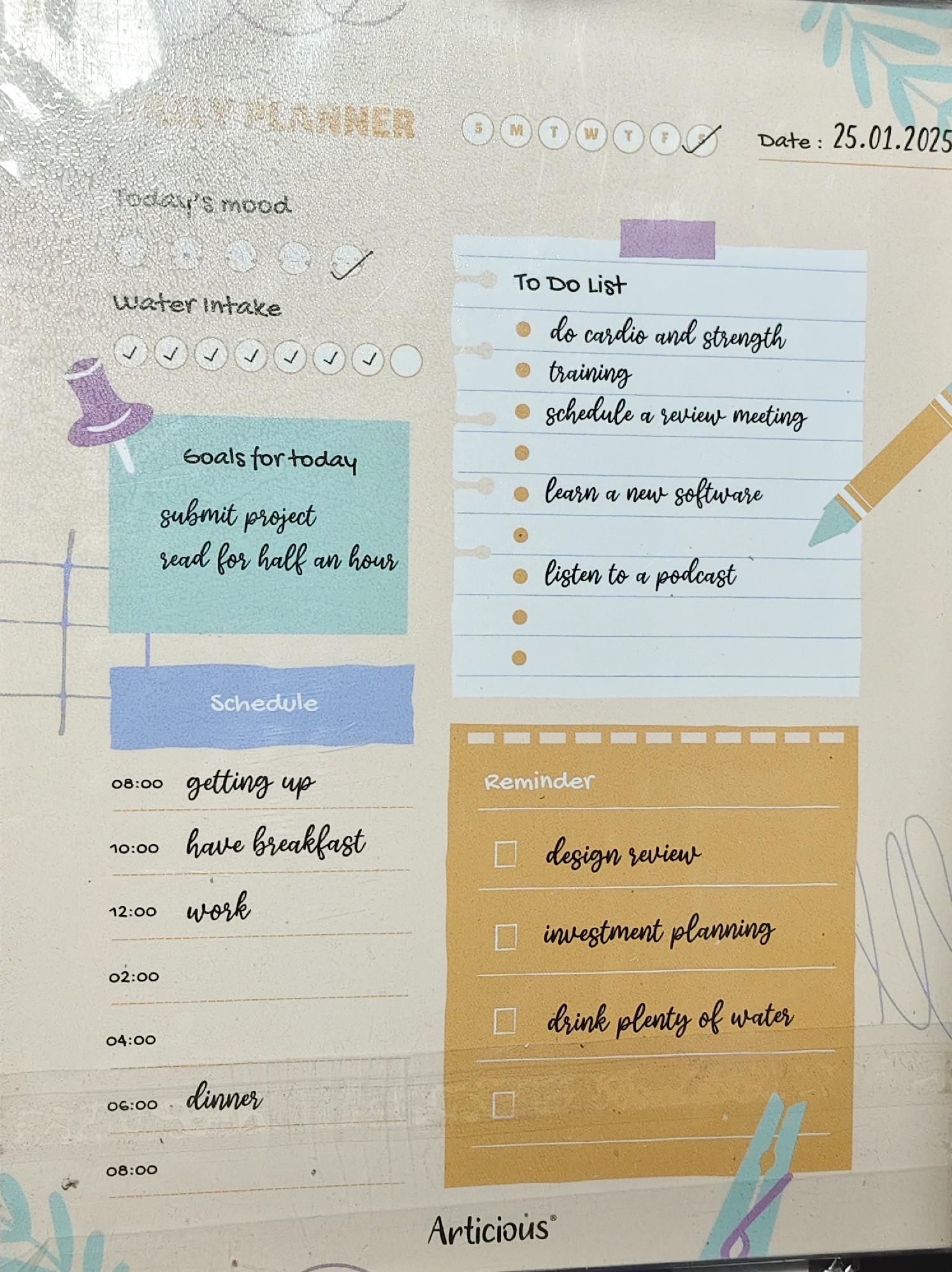 Daily Planner Organizer Board