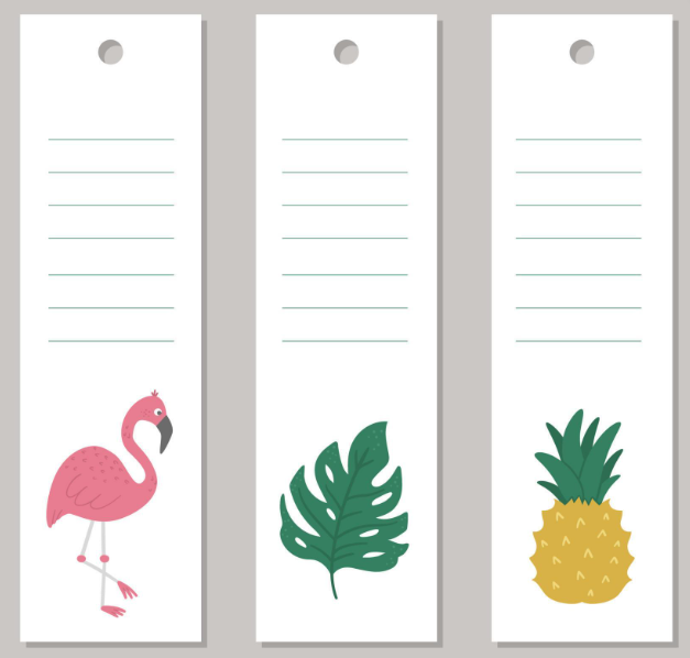 FLOWERS BOOKMARKS SET OF 5  