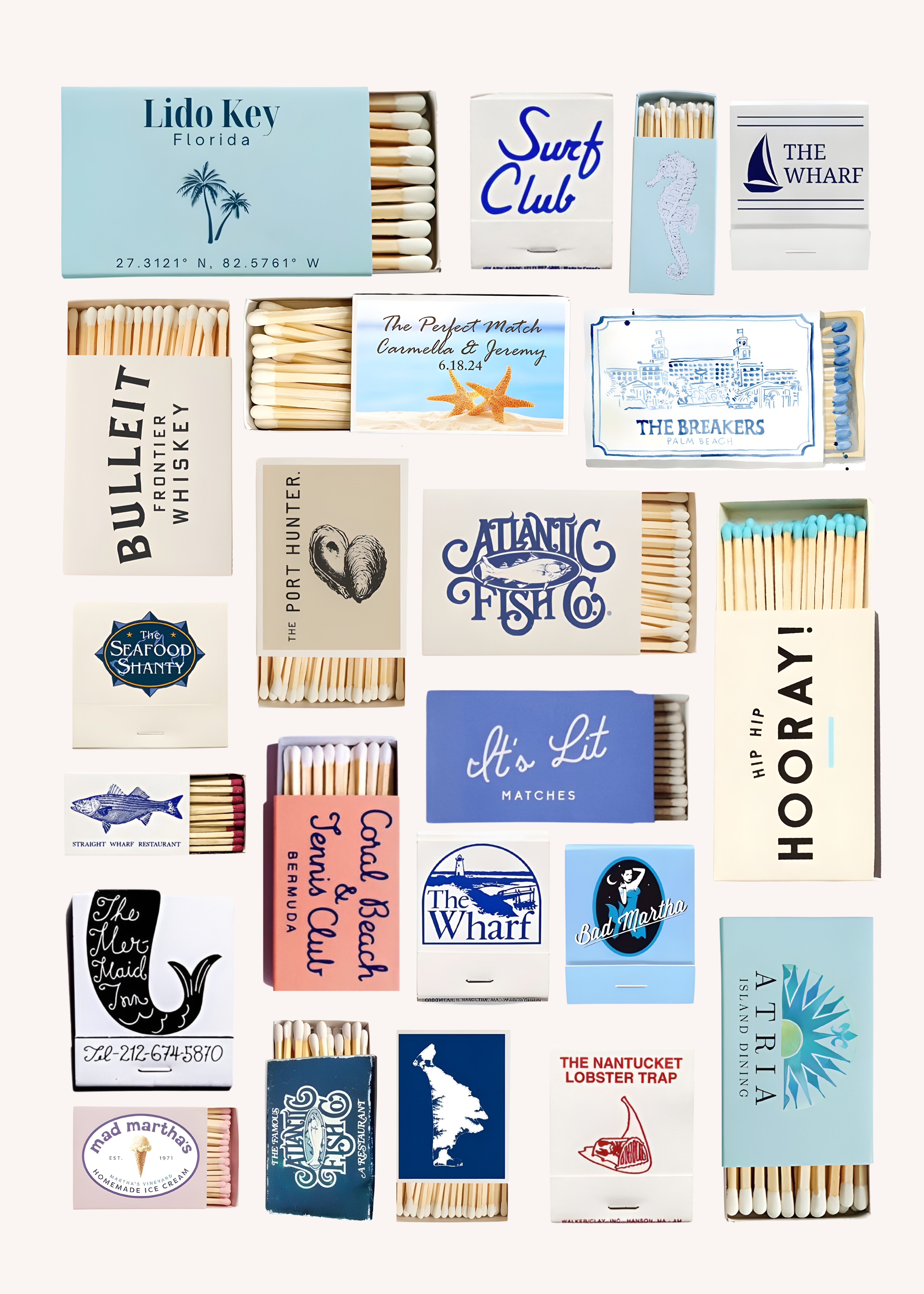 BEACH SIDE POSTER MATCH BOXES