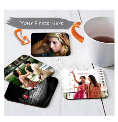 Premium Round Custom Design Beautiful Wooden Coasters, Diwali Gift, Fit for Tea Cups, Coffee Mugs and Glasses 4 8 12 (3.5X3.5 Inch) (Set of 6))