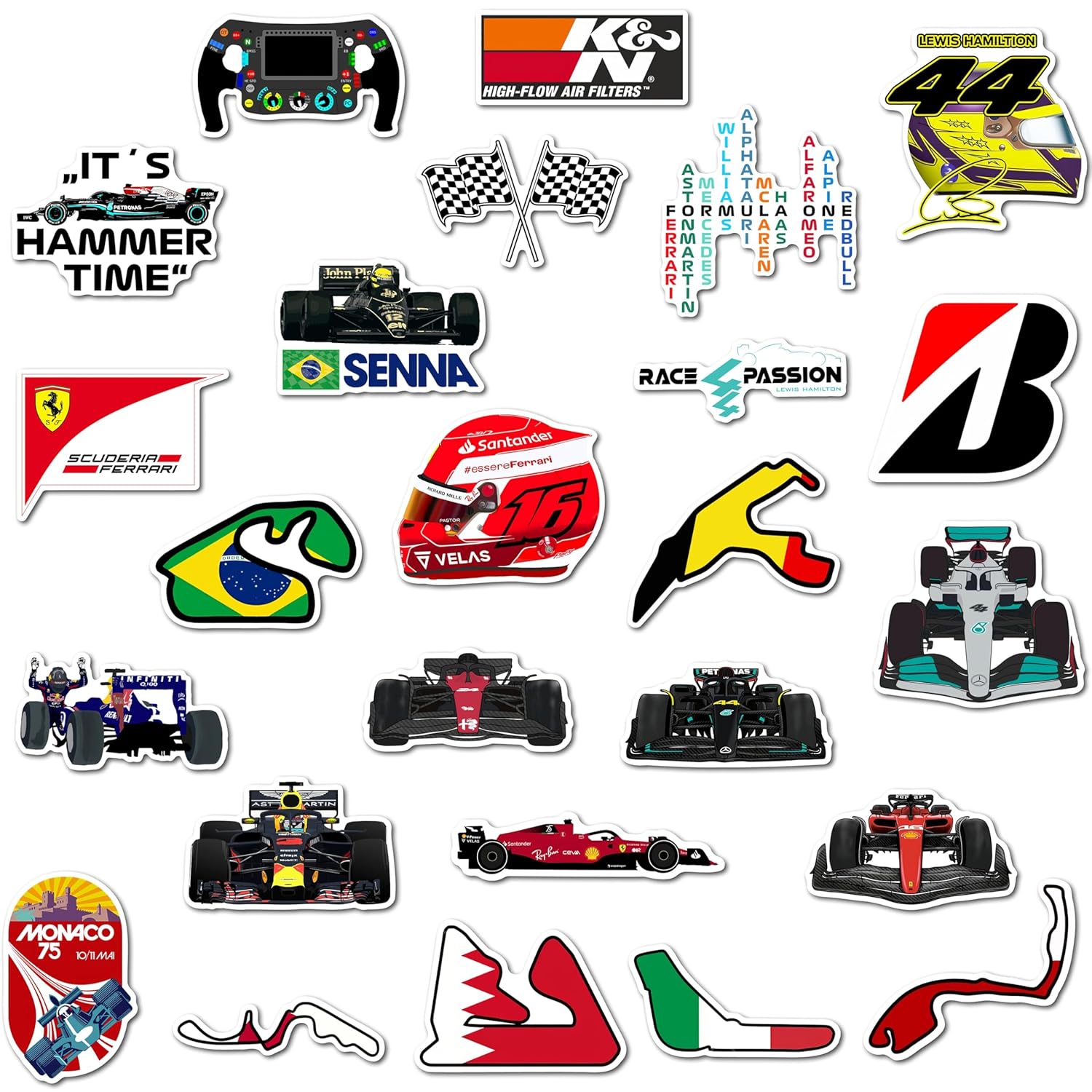 Ultimate F1 Racing Fridge Magnet Set - High-Speed Formula 1 Designs, Perfect for Magnetic Surface, Durable Magnets for True Racing Fans (Set of 27)