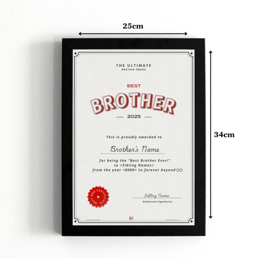 Best Brother Certificate | Customized