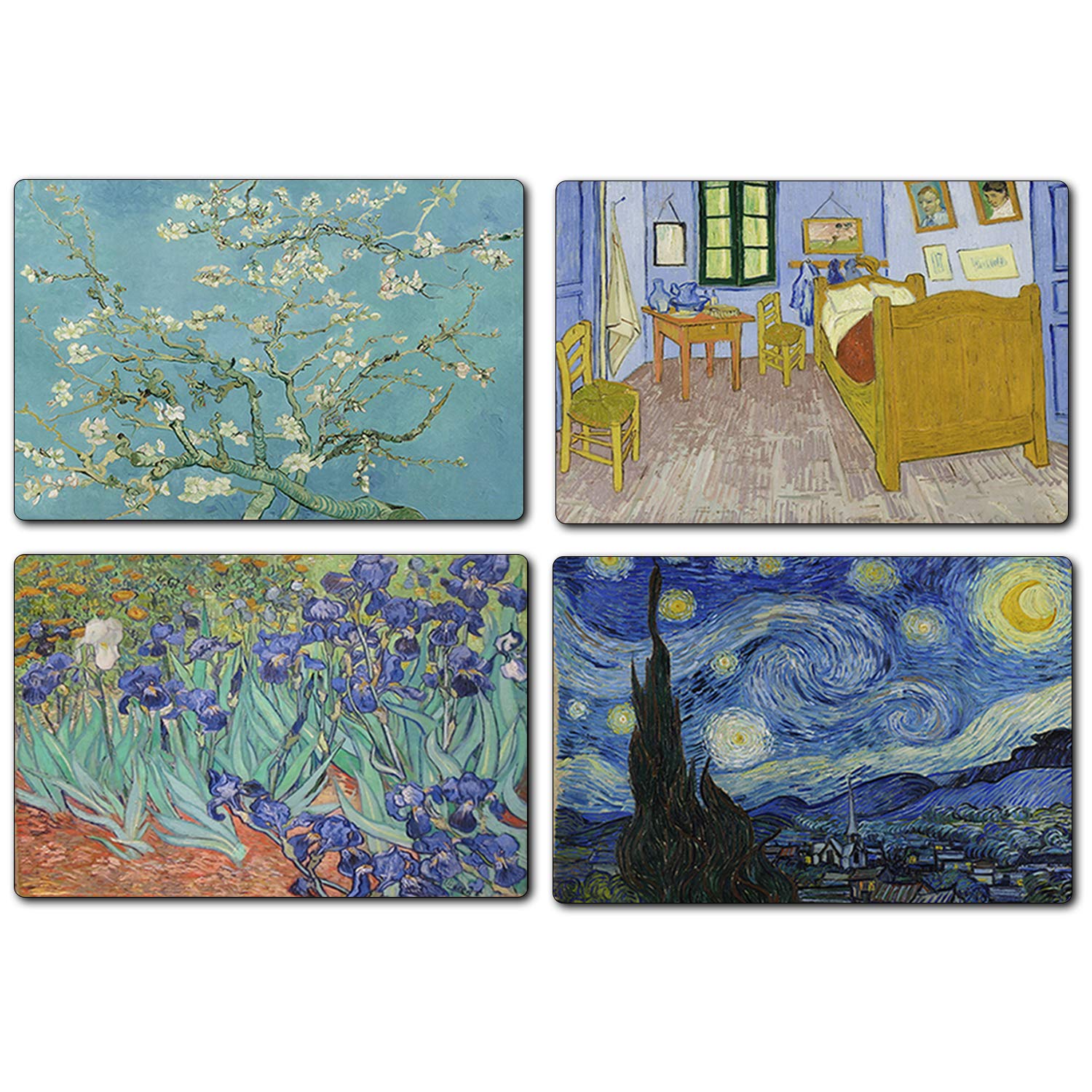 BINGE CREATIONS Fridge Magnets Posters - Paintings of Vincent Van Gogh Art - 4 x 6 inch - Set of 8