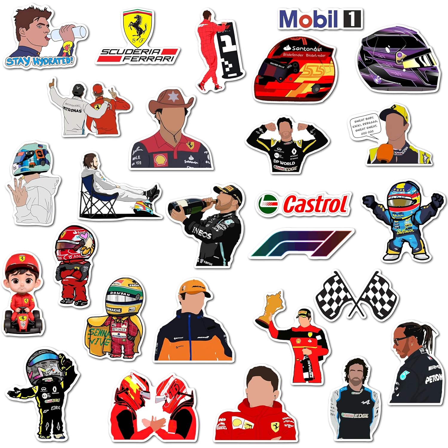 Ultimate F1 Racing Fridge Magnet Set - High-Speed Formula 1 Designs, Perfect for Magnetic Surface, Durable Magnets for True Racing Fans (Set of 27)