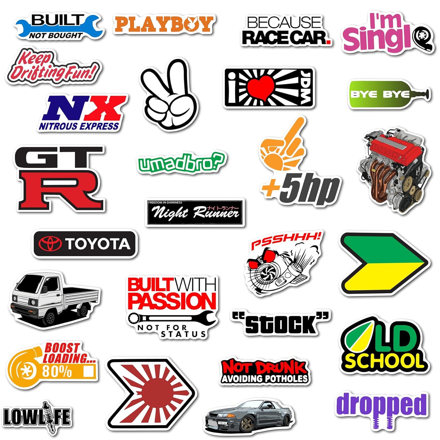 JDM Legends Magnet Collection - Iconic Japanese Car Designs, Stylish Magnetic Designs, Perfect for Car Enthusiasts (Set of 24)