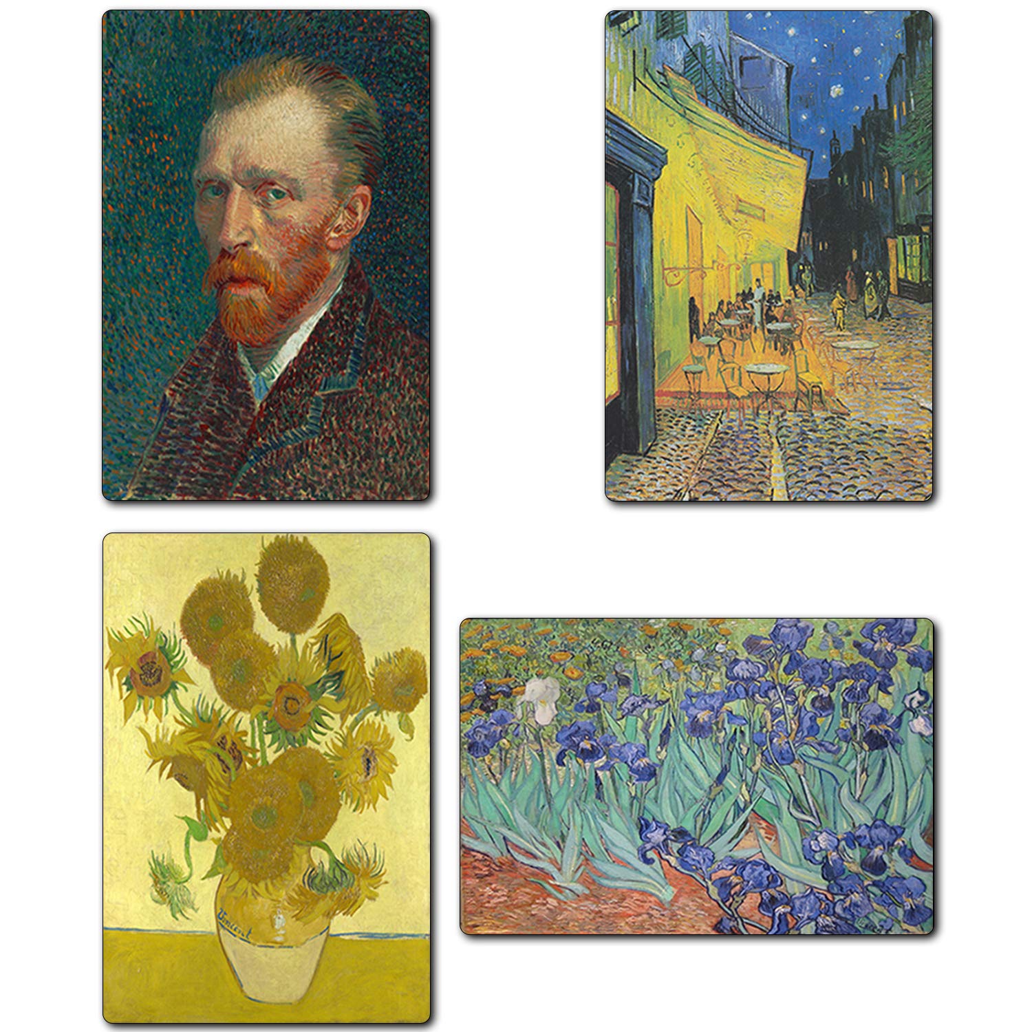 BINGE CREATIONS Fridge Magnets Posters - Paintings of Vincent Van Gogh Art - 4 x 6 inch - Set of 8