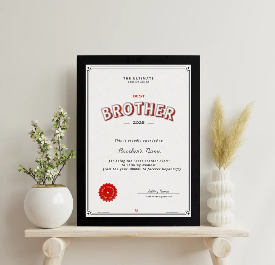 Best Brother Certificate | Customized