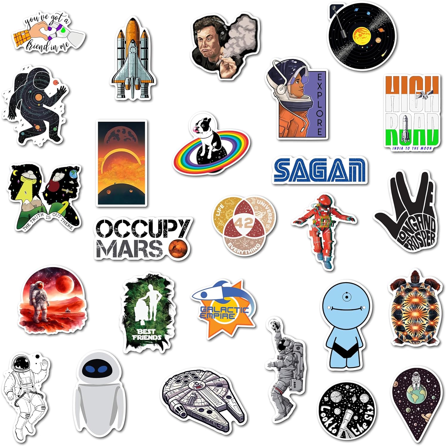 Cosmic Wonders Space Magnets - Iconic Designs for Astronomy Enthusiasts, Unique Magnets for The Young Space Fans (Set of 27)