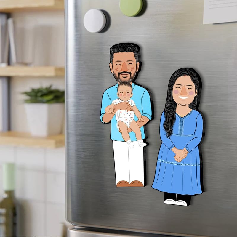 Personalized Single Fridge Magnets (Set of 1), Gift for Anniversary, Birthday, Husband, Wife, Girlfriend | Customized, (Size: 16x5x0.8 cms)