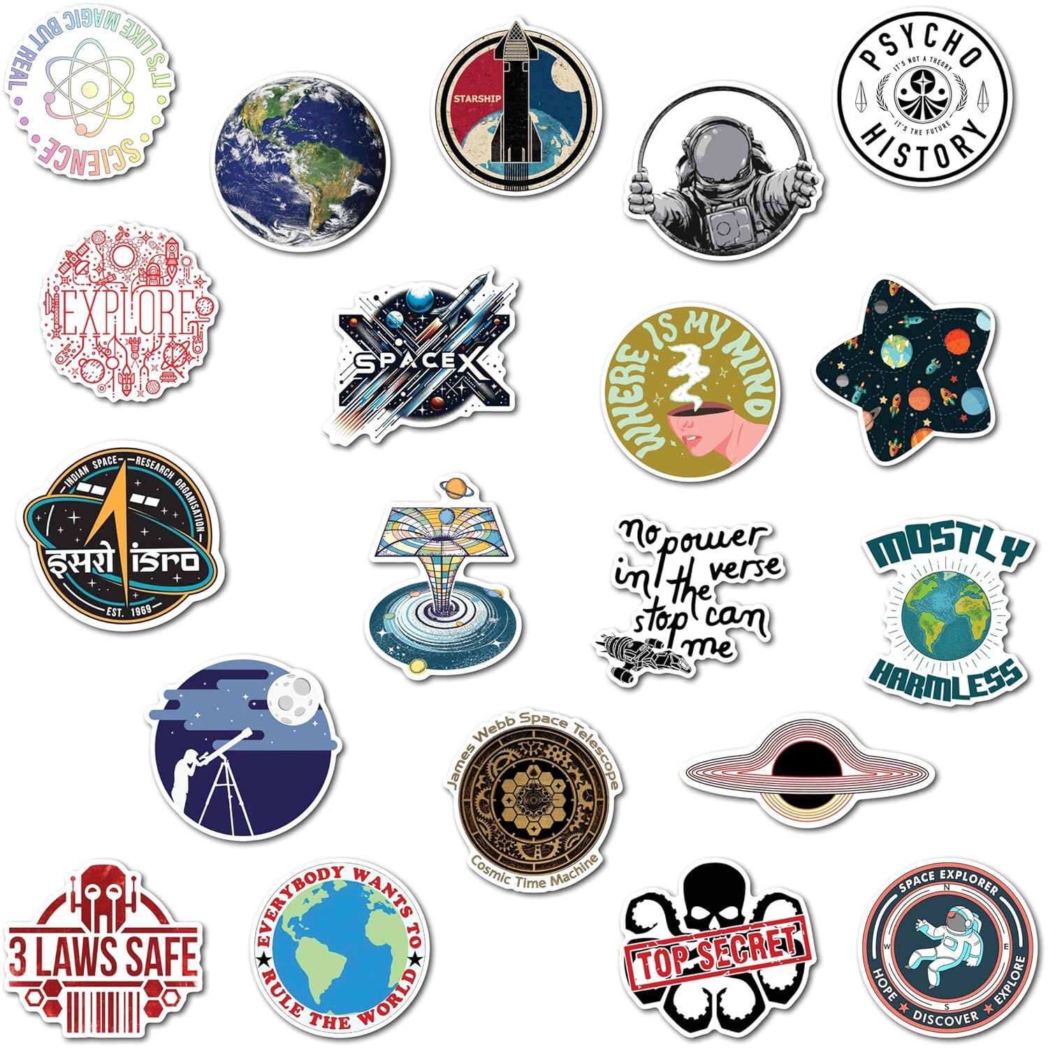 Cosmic Wonders Space Magnets - Iconic Designs for Astronomy Enthusiasts, Unique Magnets for The Young Space Fans (Set of 27)