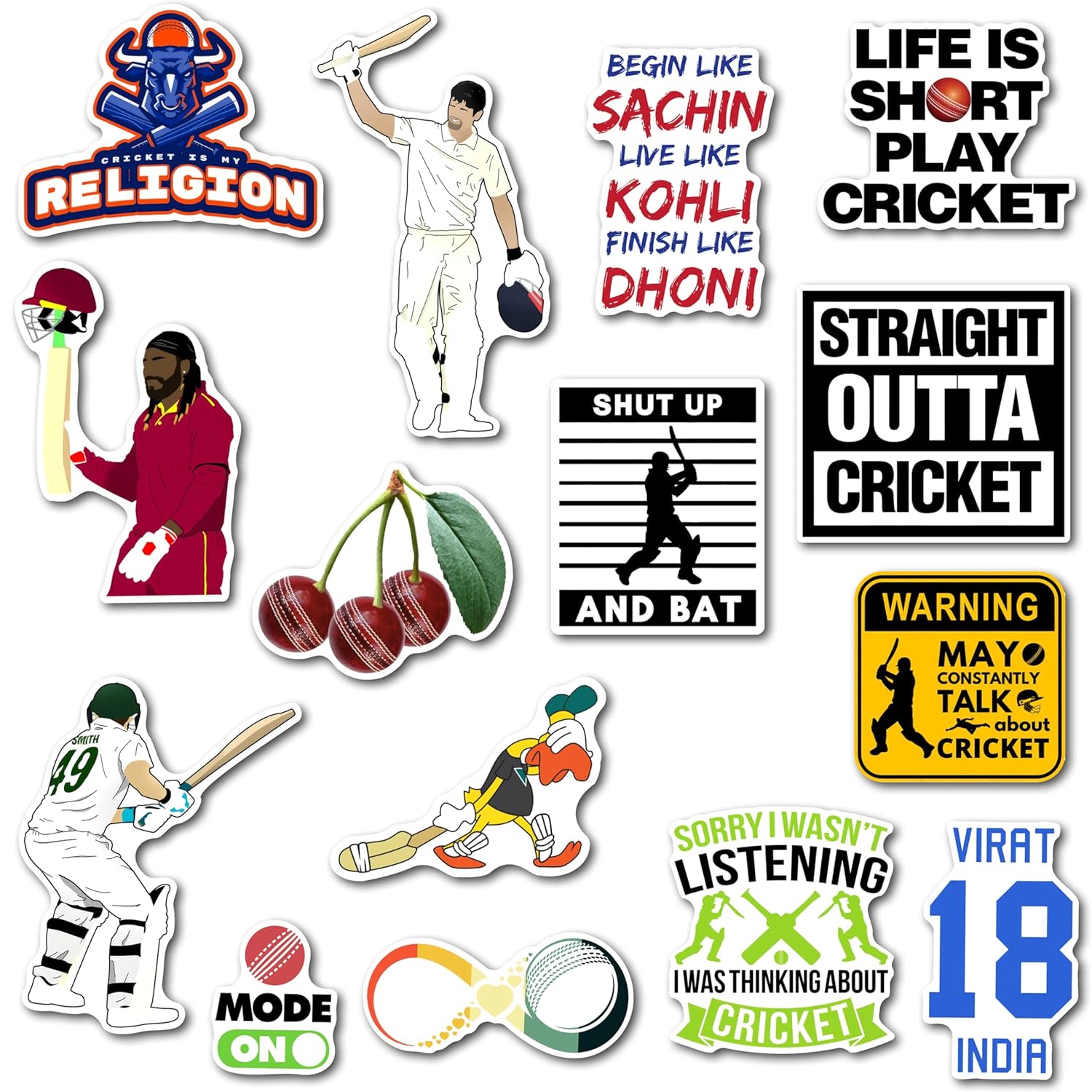 Cricket Fridge Magnet Set - Iconic Designs for True Fans, for Sports and Cricket Enthusiasts, Cute Magnets (Set of 16)