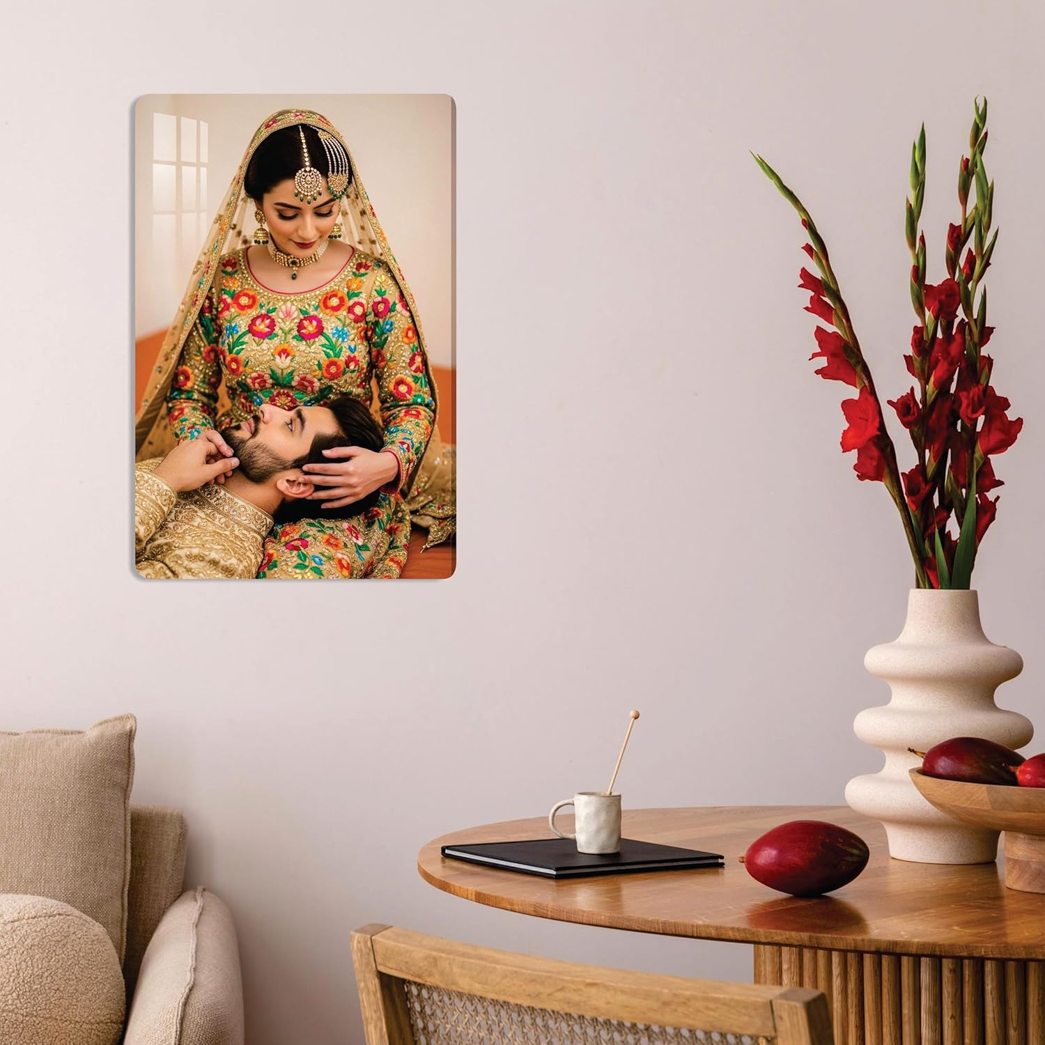 Customized Acrylic Photo Frame | Personalized Photo Frame with Photo | Clear Frameless Wall Poster Frame | Customized Gift for Anniversary, Birthday | 12x8 Inches Picture Frame