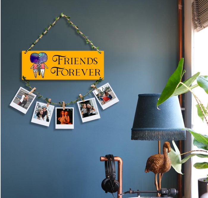 Artworks Photo Frames For Wall Decoration | Wall Decoration Items for Living Room |Memories Wall Hanging | Unique Home Decor Items | Photo Hanging Clips And Rope | Room Decor Items |