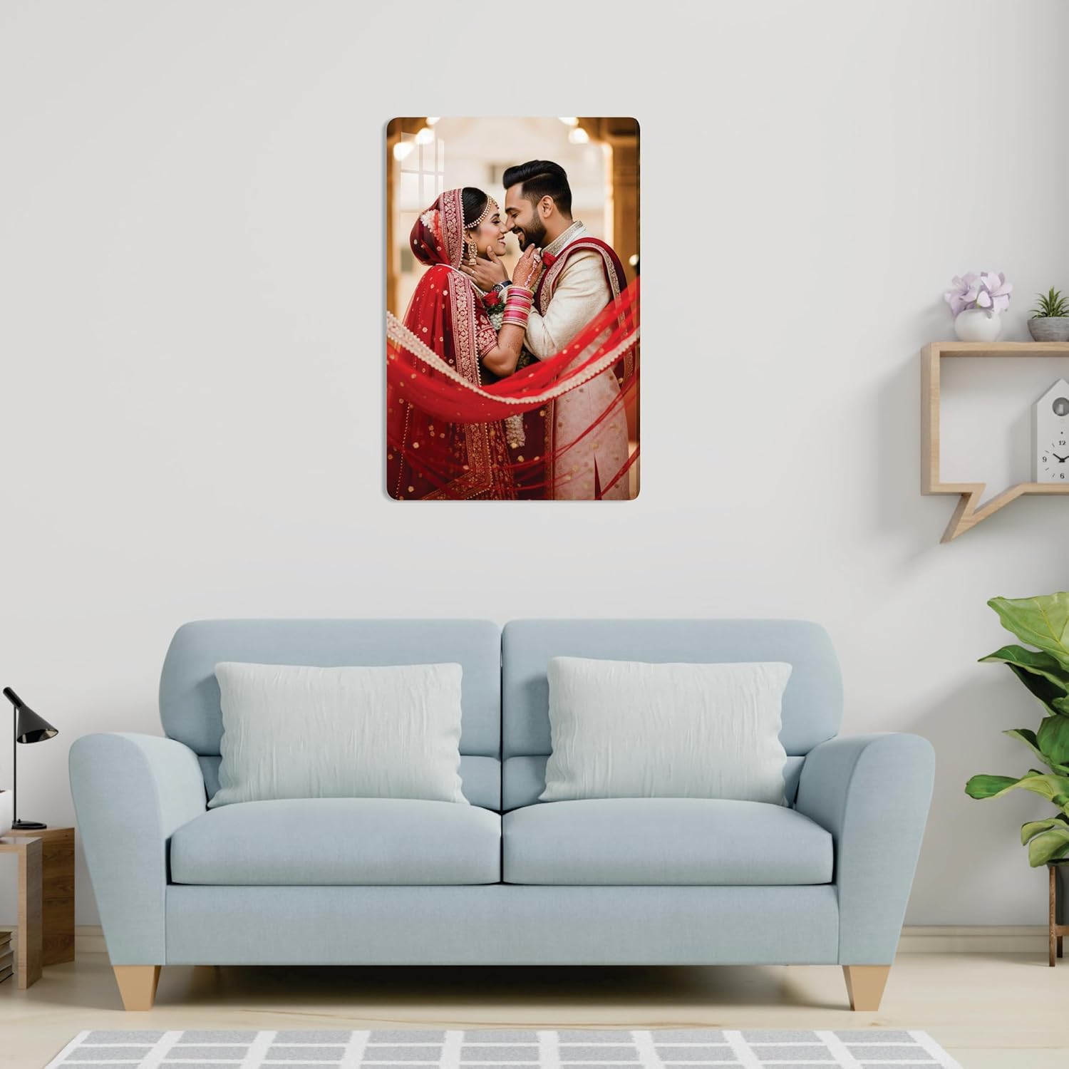 Customized Acrylic Photo Frame | Personalized Photo Frame with Photo | Clear Frameless Wall Poster Frame | Customized Gift for Anniversary, Birthday | 12x8 Inches Picture Frame