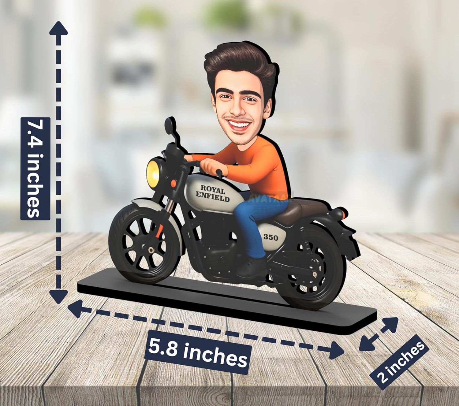  Personalized BULLET Rider Caricature Gift Custom Photo Stand Birthday Gift for Husband Boyfriend Friend Unique Biker Cartoon Photo Frame (Motorcycle Rider-