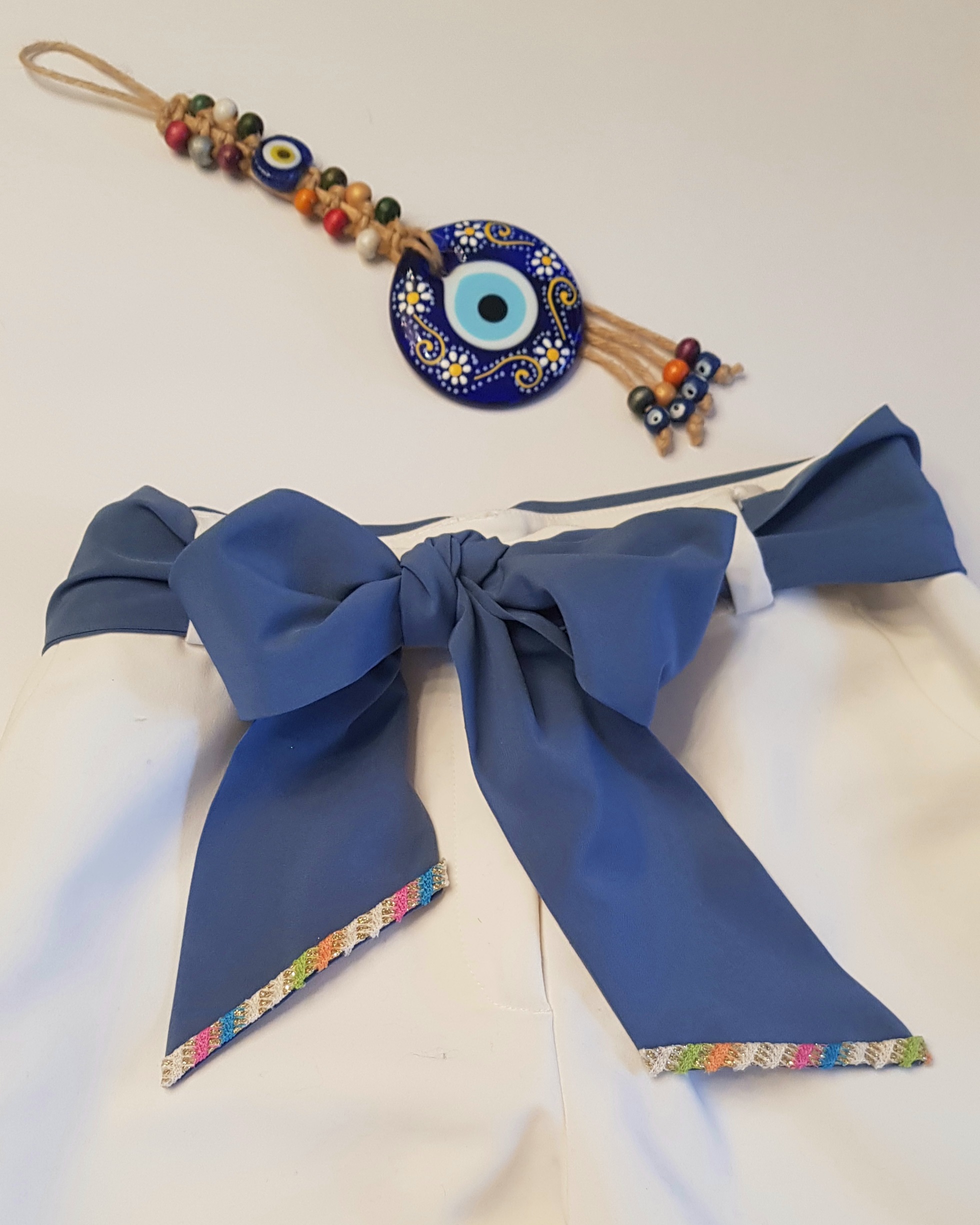 Light blue with a twist print
