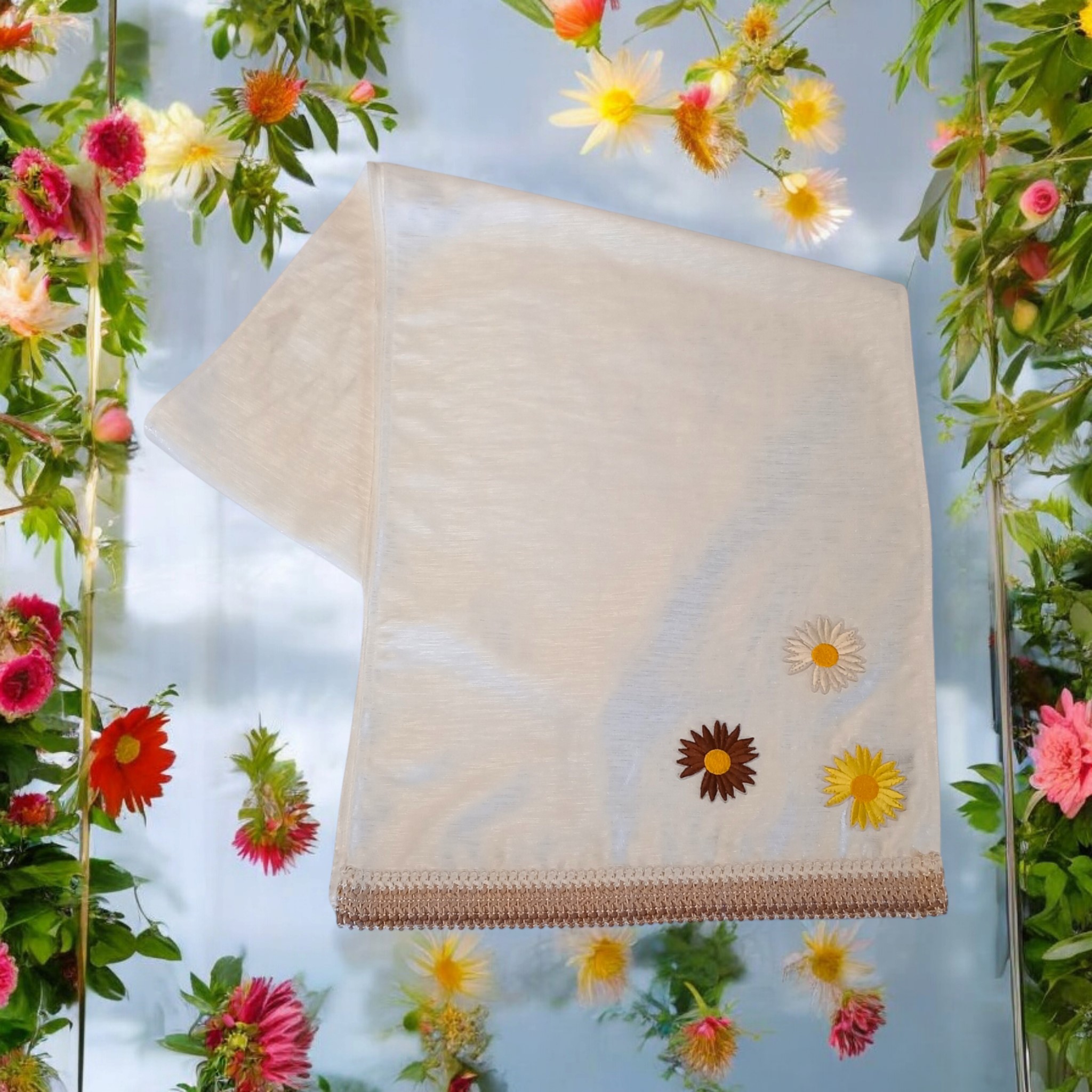 White floral (linen)