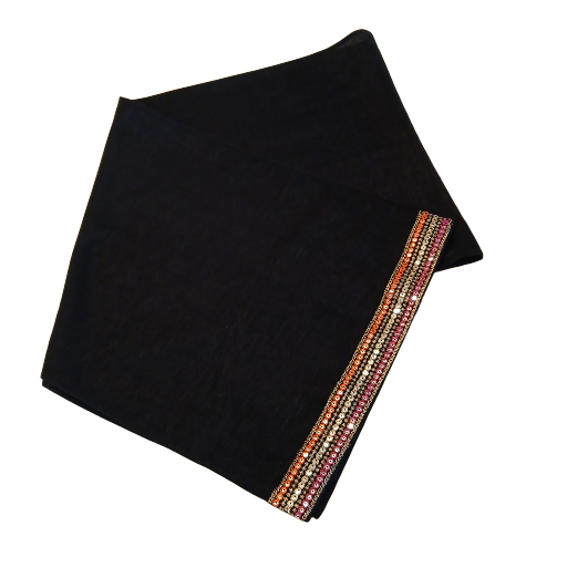 Black colorful trim (linen)