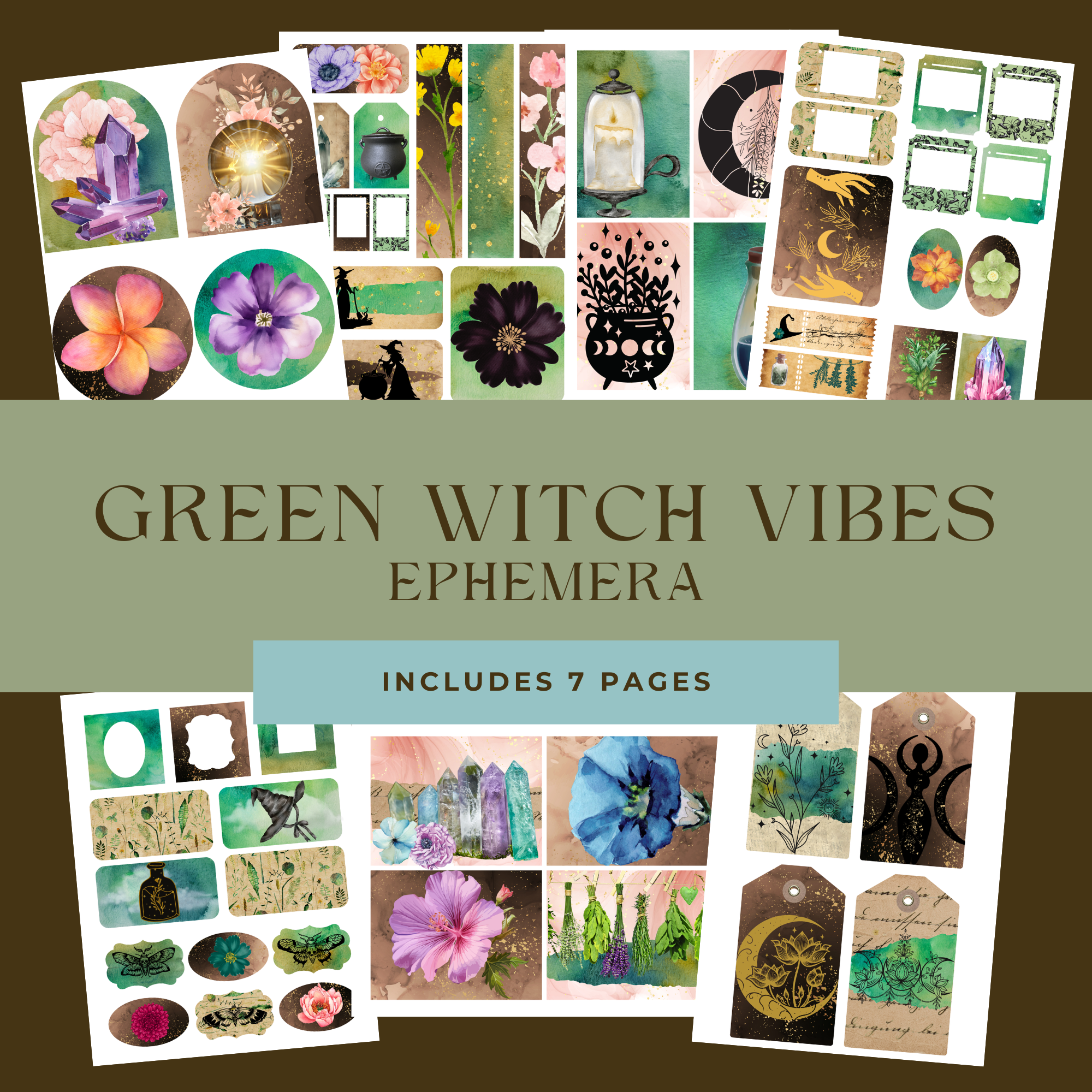 "Green Witch Vibes" Ephemera