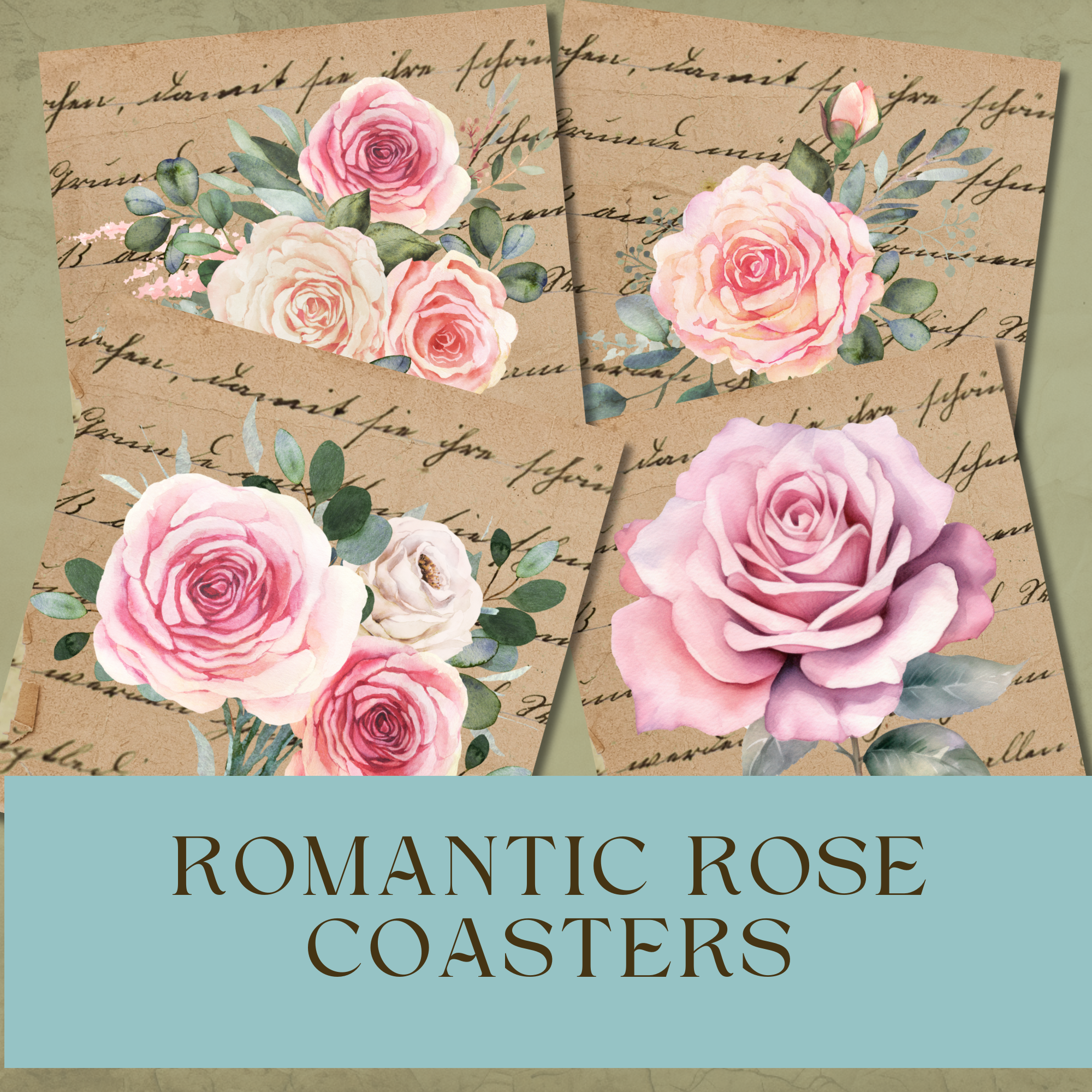 Romantic Rose Coasters