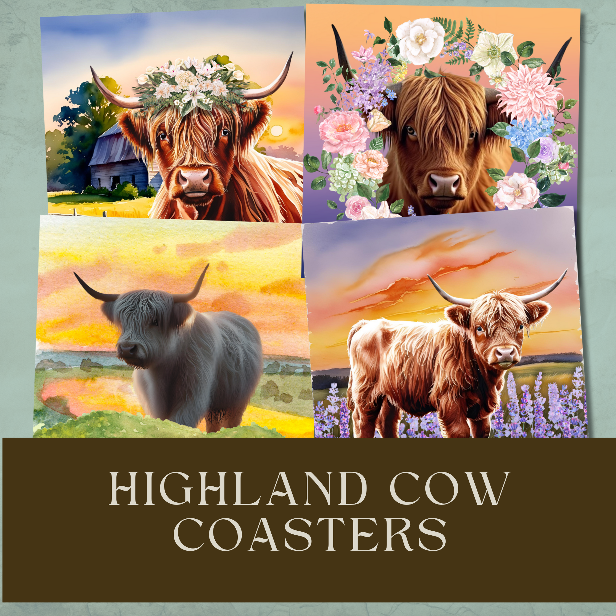 Highland Cow Coasters