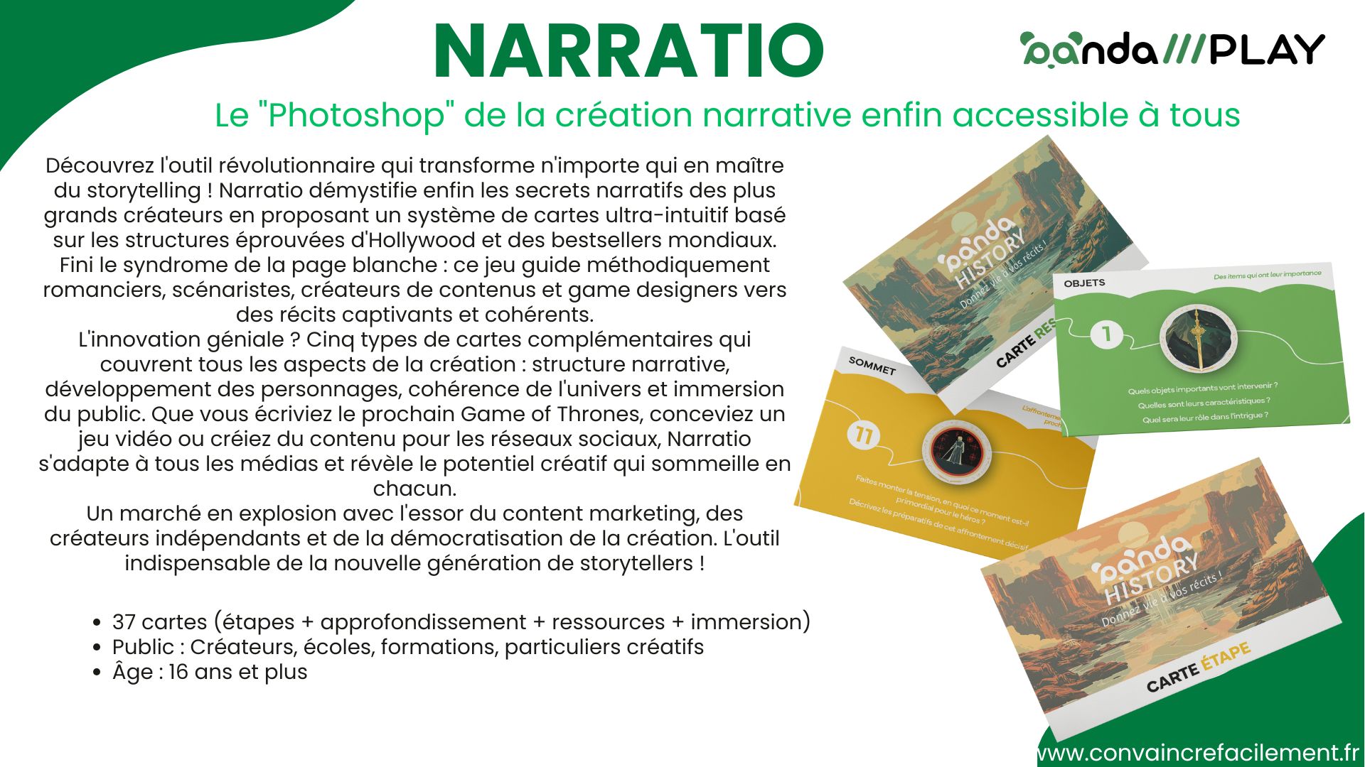 Narratio, Deck de cartes