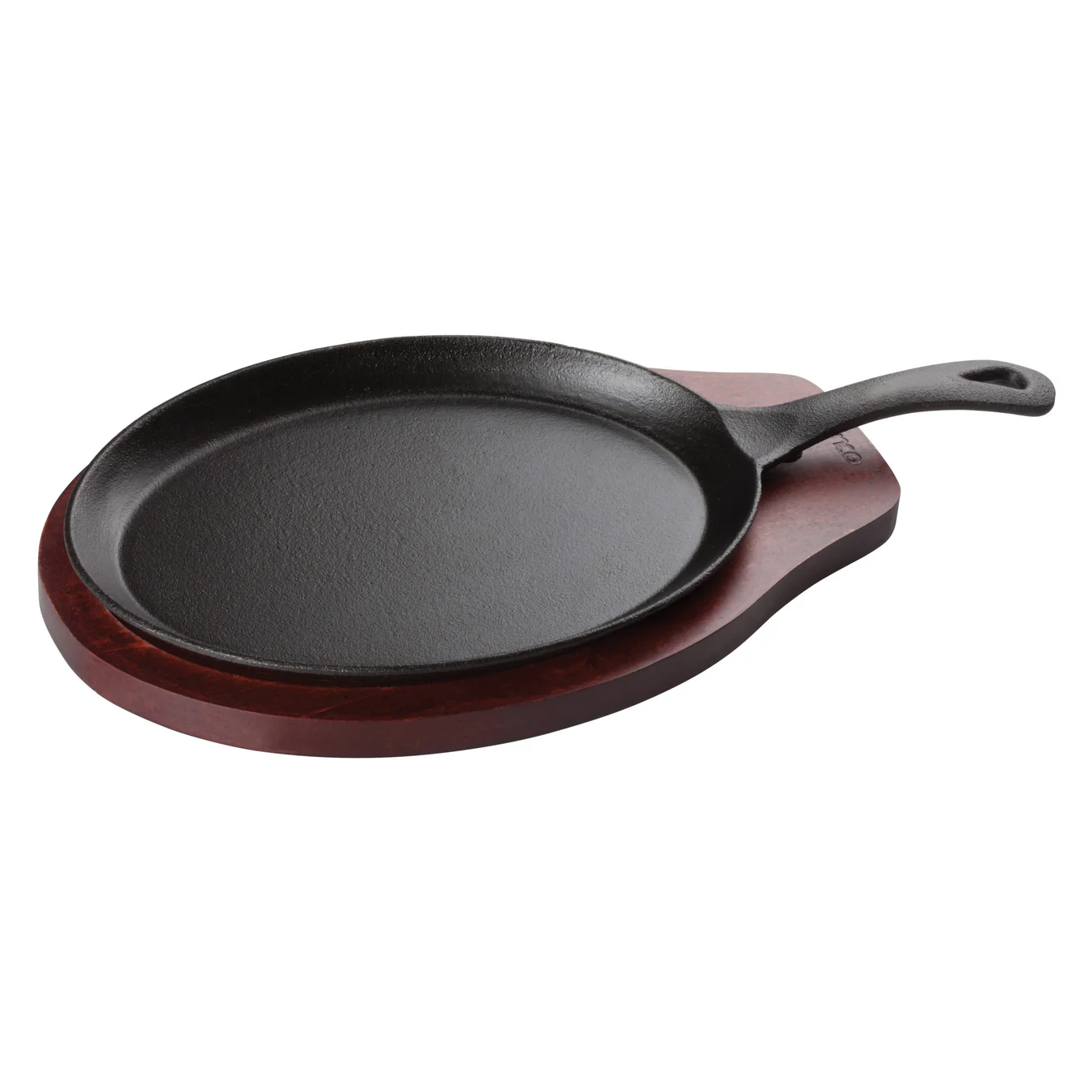 Set Sartén de Hierro Fundido con Base de Madera