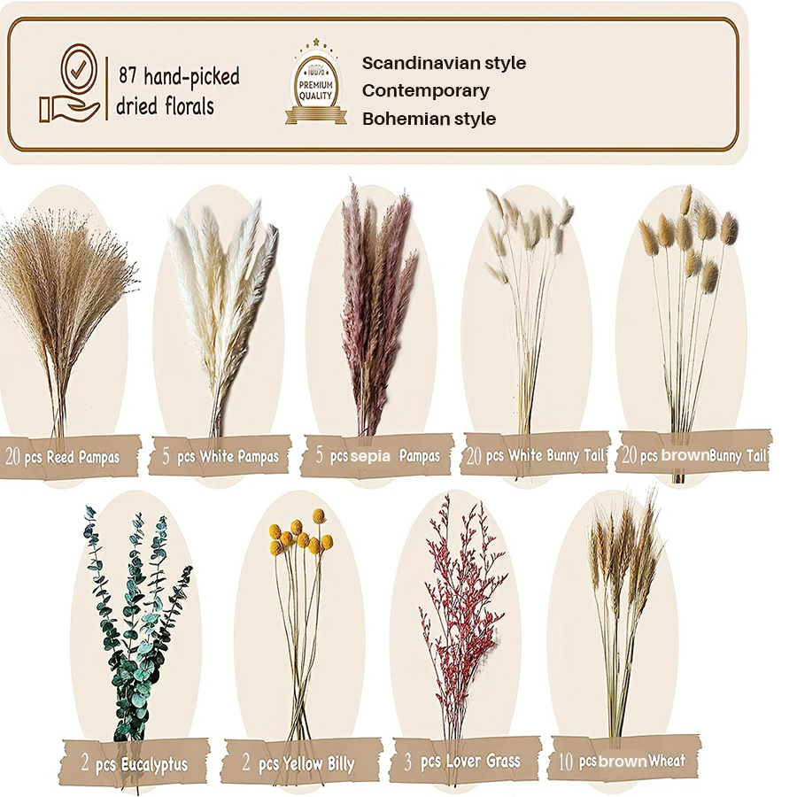 87pcs pampas grass bouquet