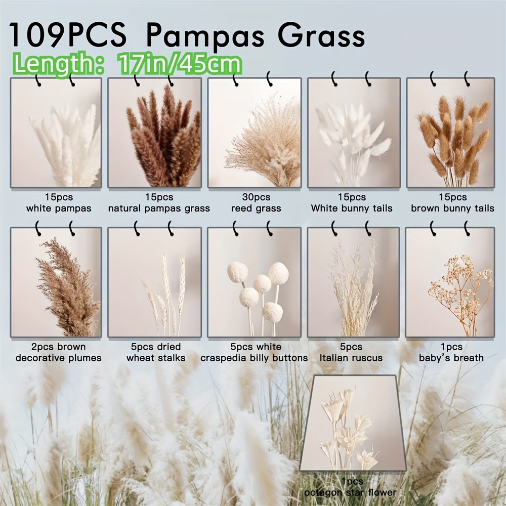109pcs pampas grass bouquet