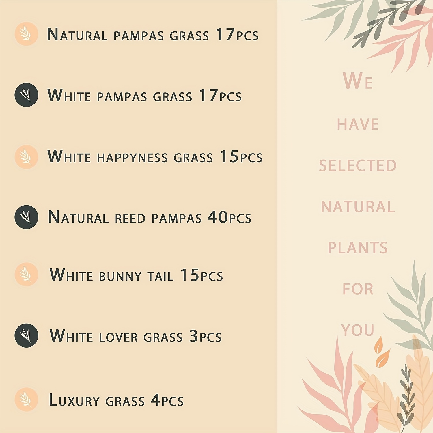126pcs pampas grass bouquet