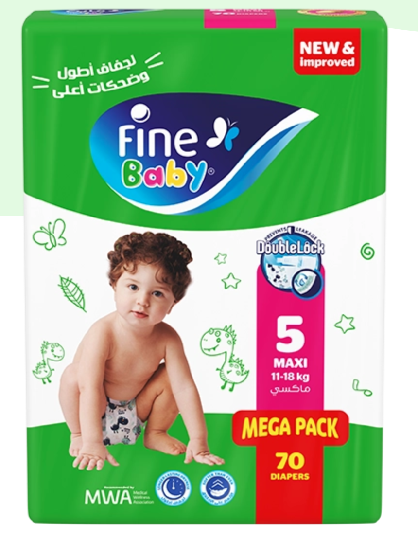 Fine Baby - Diapers, Size 5, Maxi 11–18kg