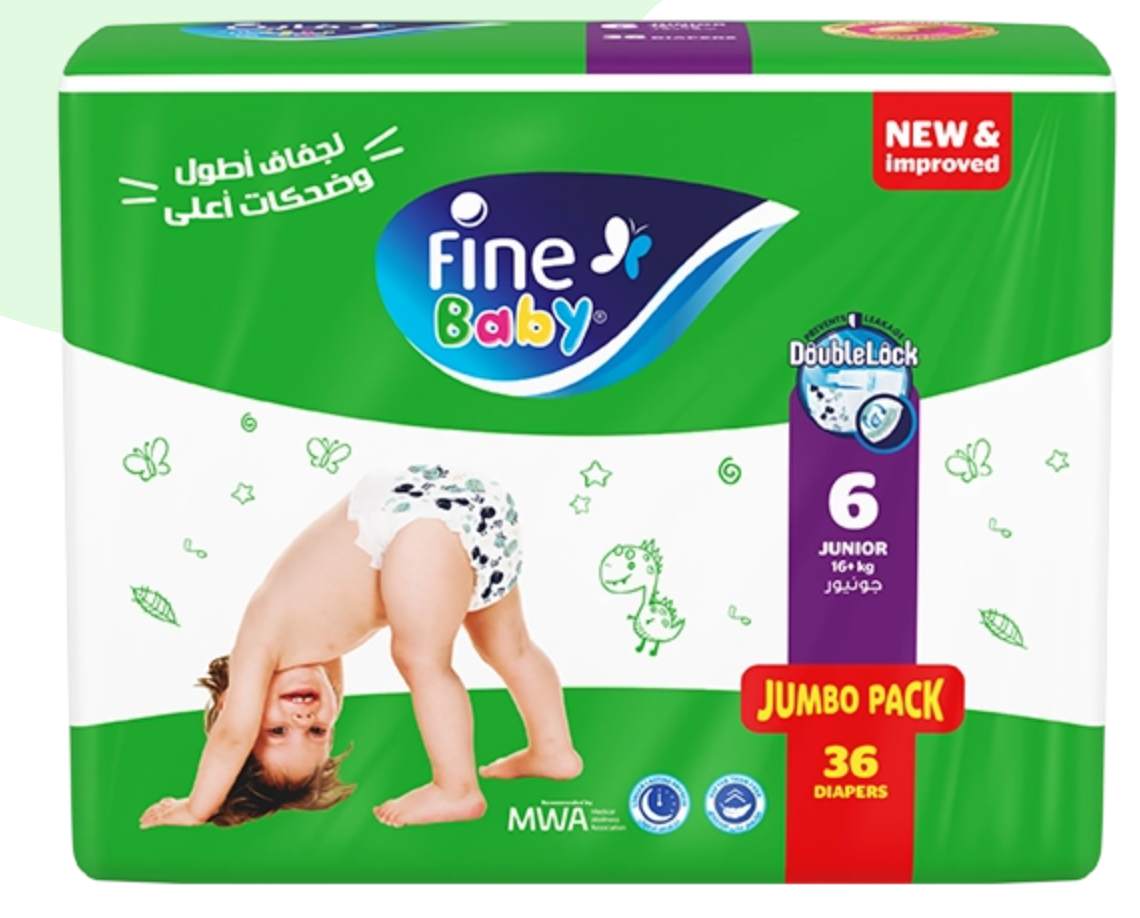 Fine Baby - Diapers, Size 6, Junior 16+kg
