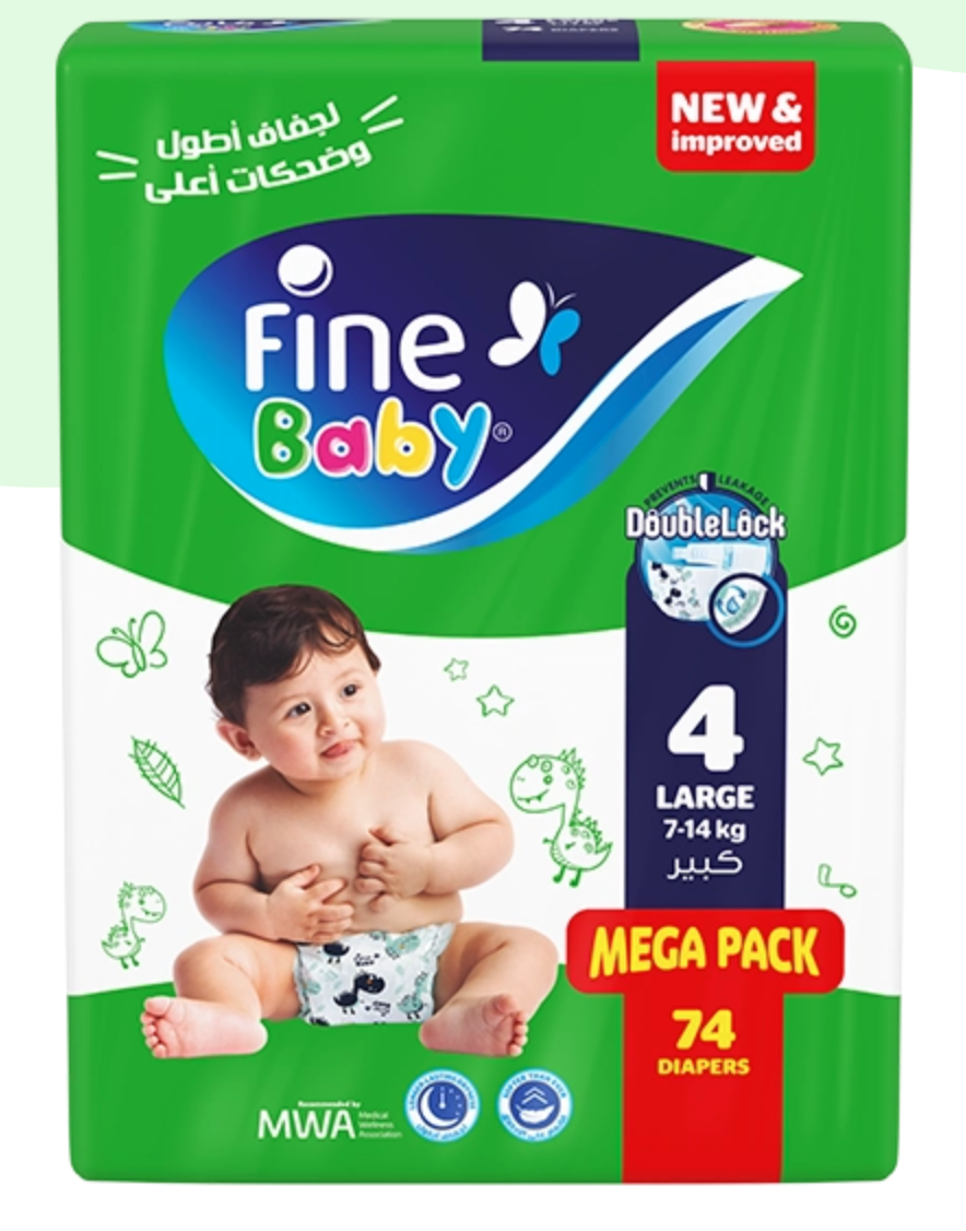 Fine Baby - Diapers, Size 4, Large 7–14kg