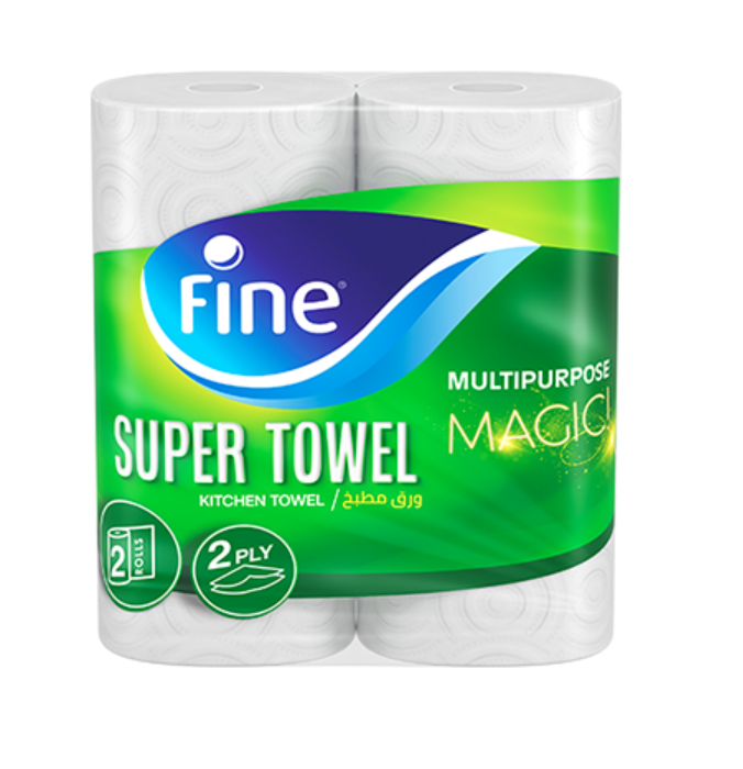 Fine Hand Towel Kitchen Tissue Roll, 325 meters x 1 Ply, Pack of 2