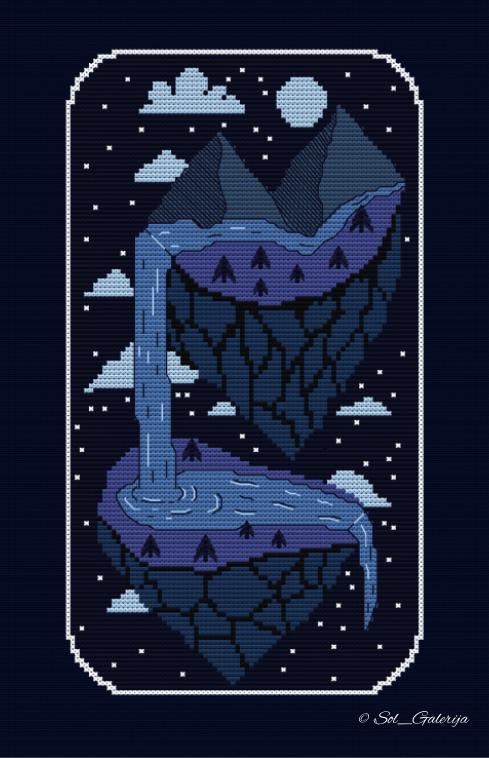 Siuvinėjimo kryželiu schema „Įsivaizduojamas pasaulis“ 