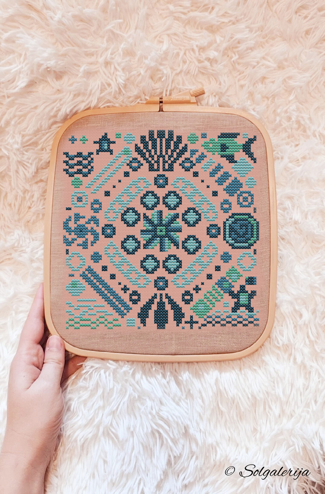 Siuvinėjimo kryželiu schema „Jūrinė mandala“