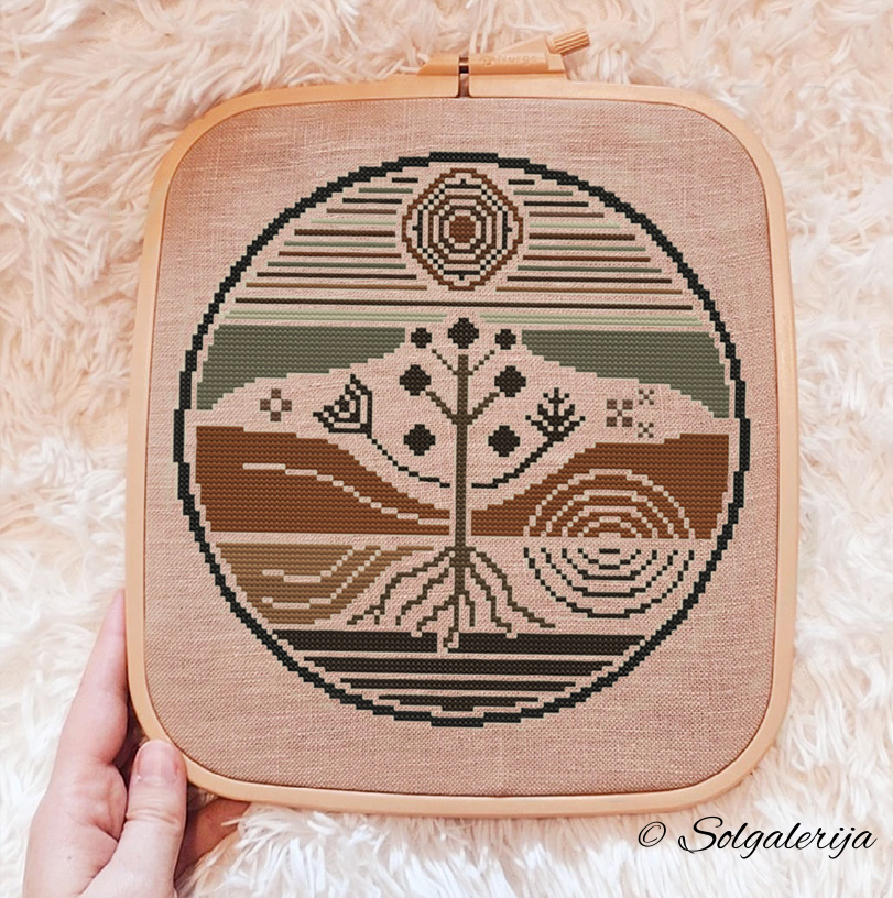 Siuvinėjimo kryželiu schema „Gyvybės medis“