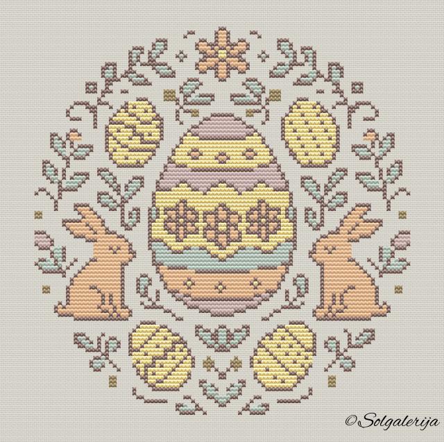 Siuvinėjimo kryželiu schema „Velykų grožis“