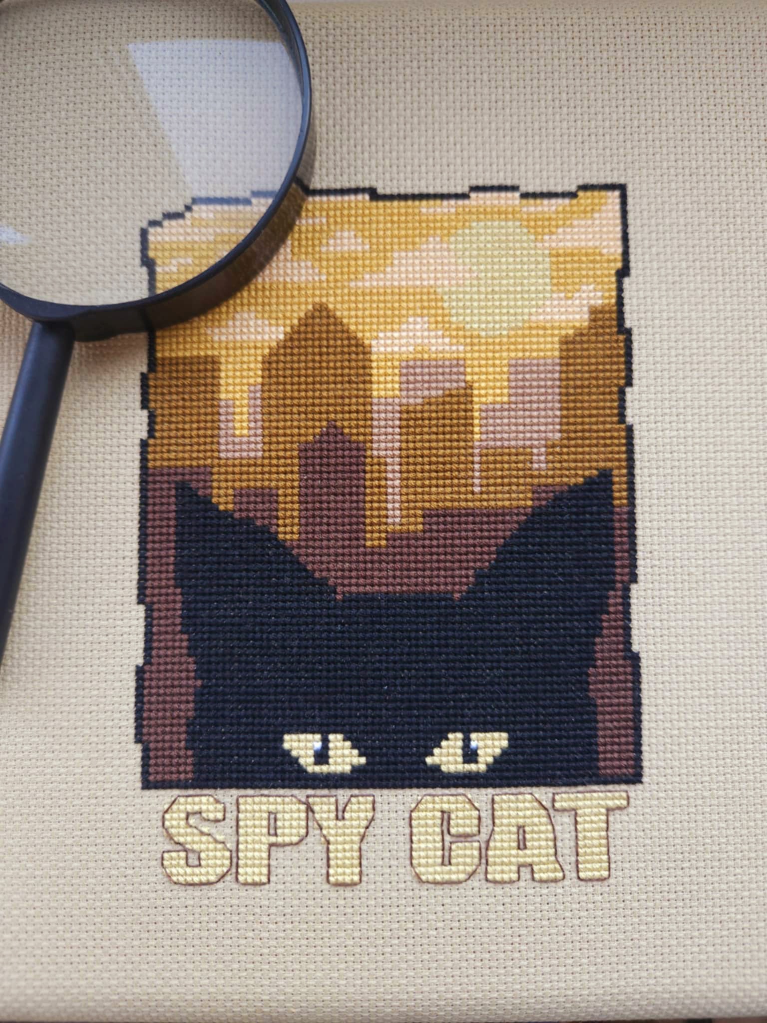 Siuvinėjimo kryželiu schema „Šnipė katė“