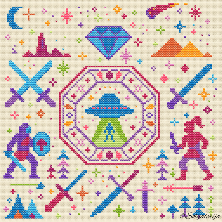 Siuvinėjimo kryželiu schema "Kosmoso pasaulis"