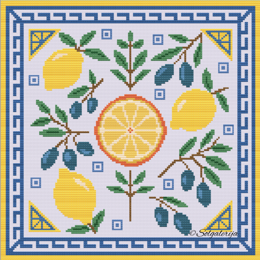 Siuvinėjimo kryželiu schema "Graikijos skonis"