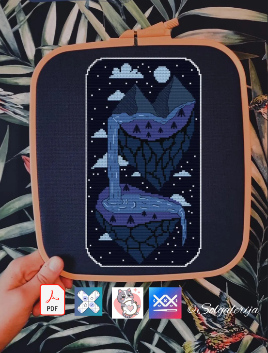 Siuvinėjimo kryželiu schema „Įsivaizduojamas pasaulis“ 