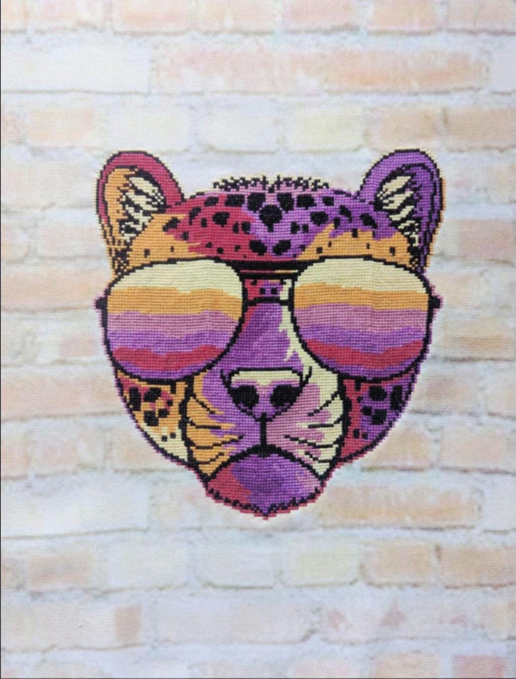 Siuvinėjimo kryželiu schema „Tigras su akiniais“