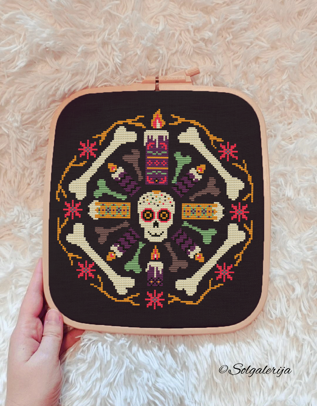 Siuvinėjimo kryželiu schema " Meksikietiška Mirusiųjų diena"