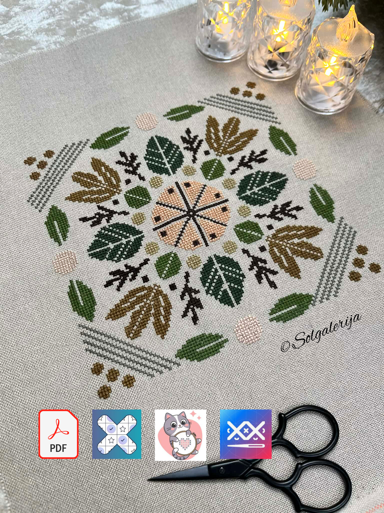 Siuvinėjimo kryželiu schema "Ateina ruduo"